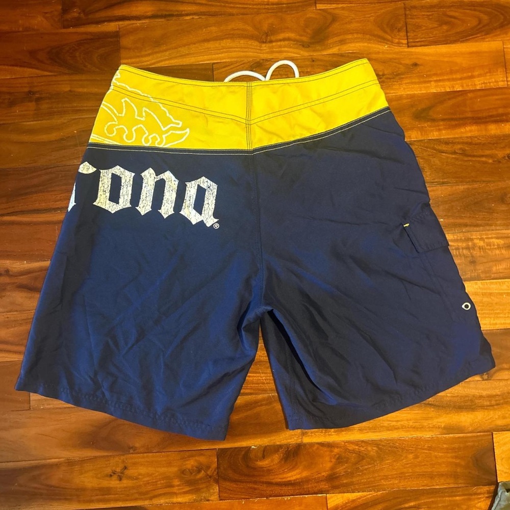 Men's Navy and Yellow Shorts